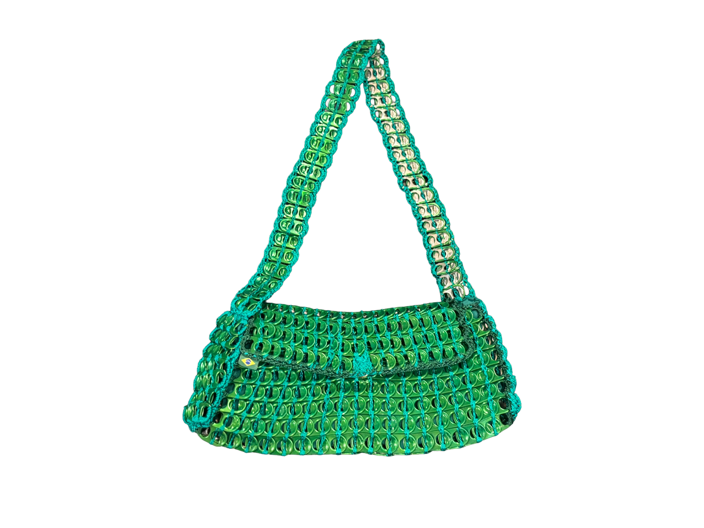 From Brazil, Summer – Handmade Recycled Tab Bag - Green
