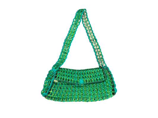 From Brazil, Summer – Handmade Recycled Tab Bag - Green