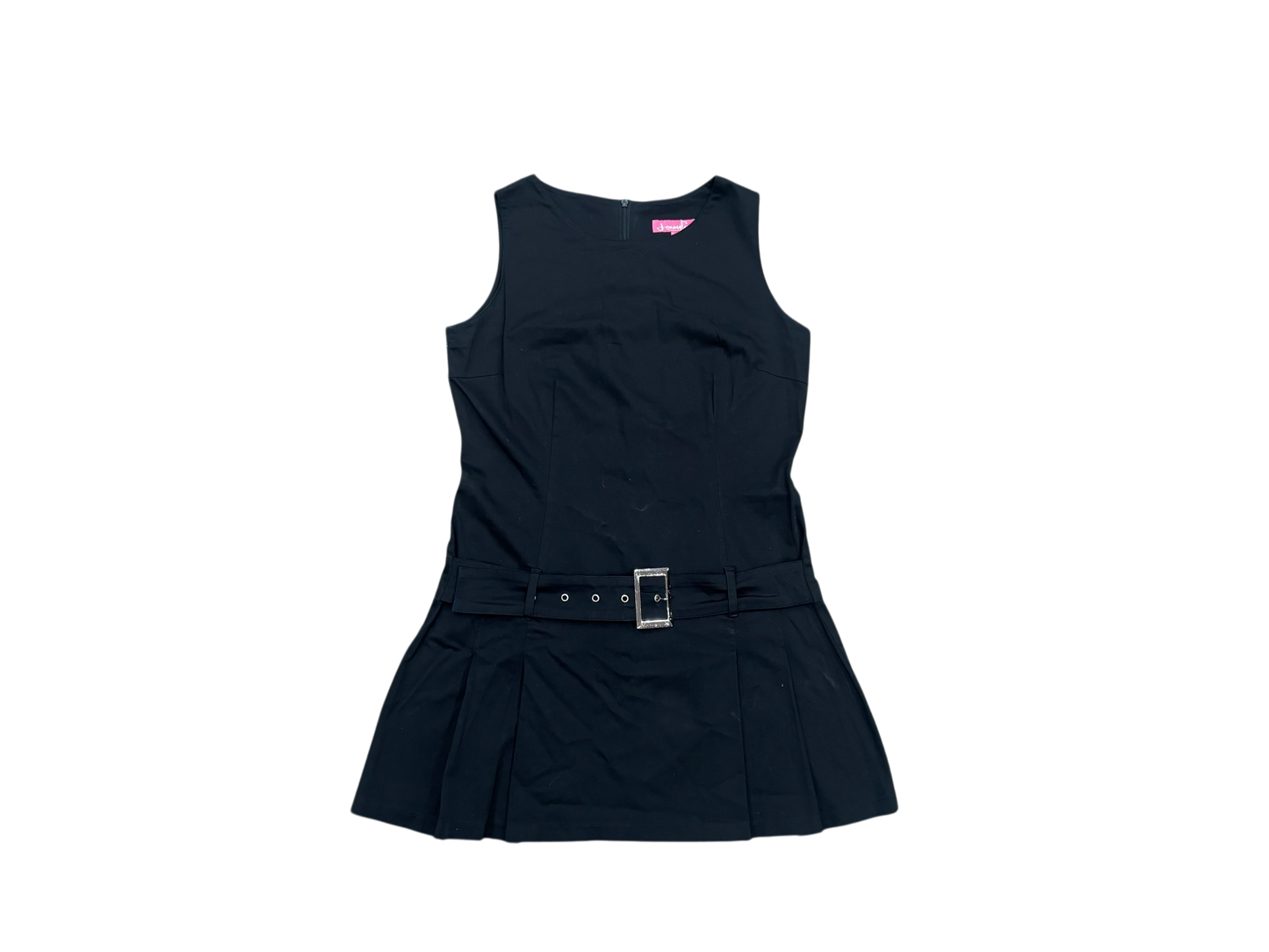 Jennyfer Black Cotton Mini Dress – Y2K Belted Denim Effect